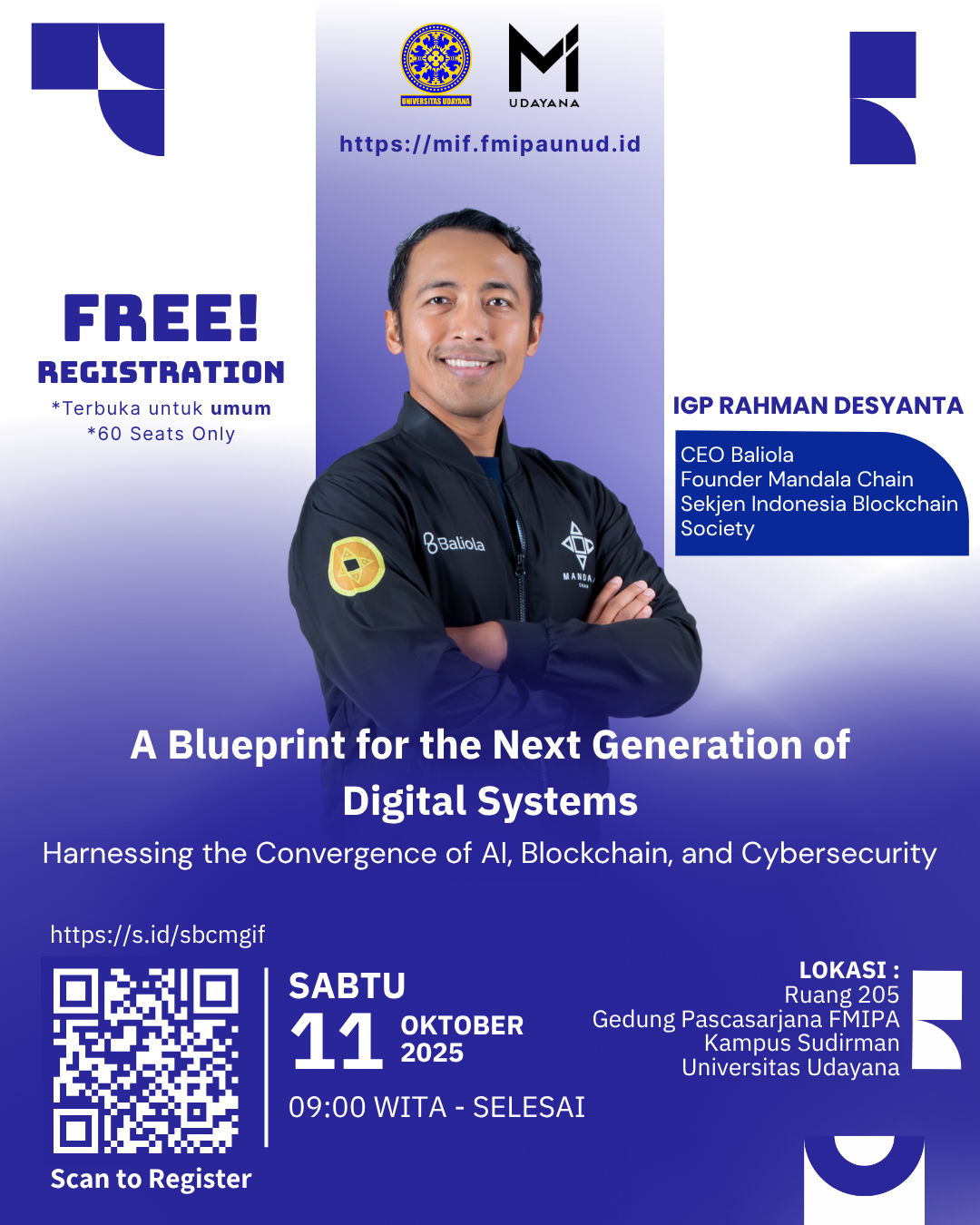 Magister Informatika Udayana Hadirkan Pakar Blockchain dalam Seminar Gratis AI & Cybersecurity